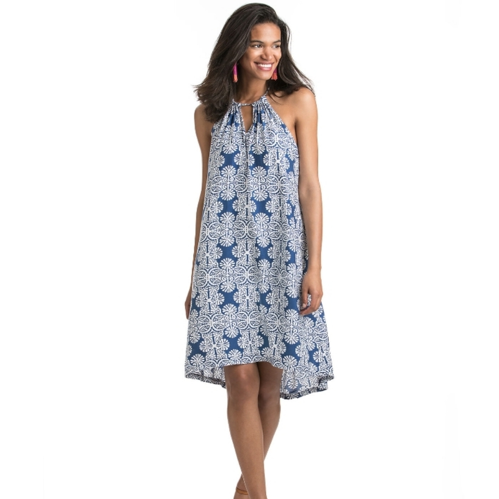 Vineyard Vines Blue and White Floral Dress